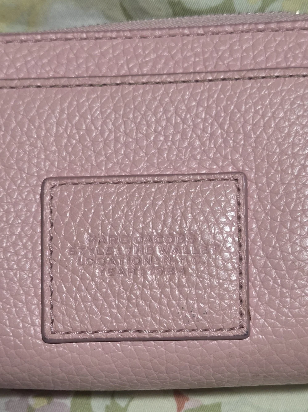 Marc Jacobs Pink Pebbled Leather 'The Wallet' Zip Wallet